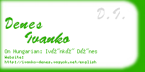 denes ivanko business card